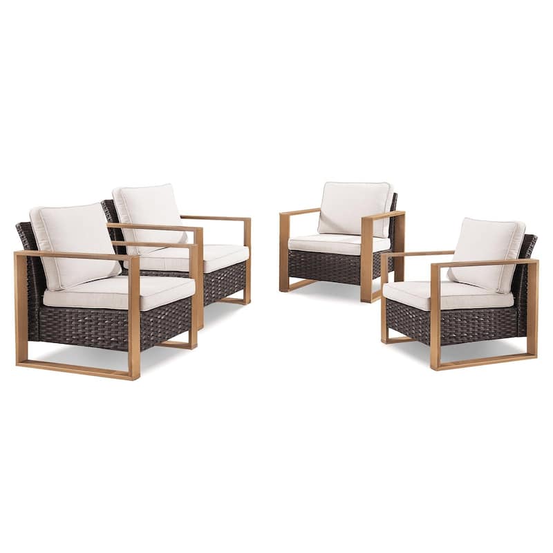 Outdoor Patio Chair with Thick Cushion