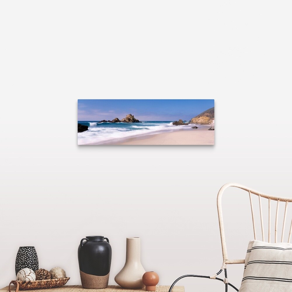 Shop Surf On The Beach Pfeiffer Beach Big Sur California Canvas Wall Art On Sale Overstock 16873815