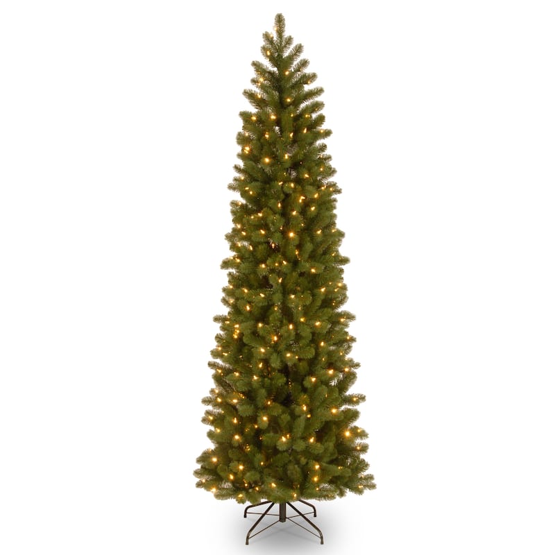 National Tree Company 6.5 ft. Downswept Douglas Slim Tree with Dual Color LED Lights - 6.5 Foot