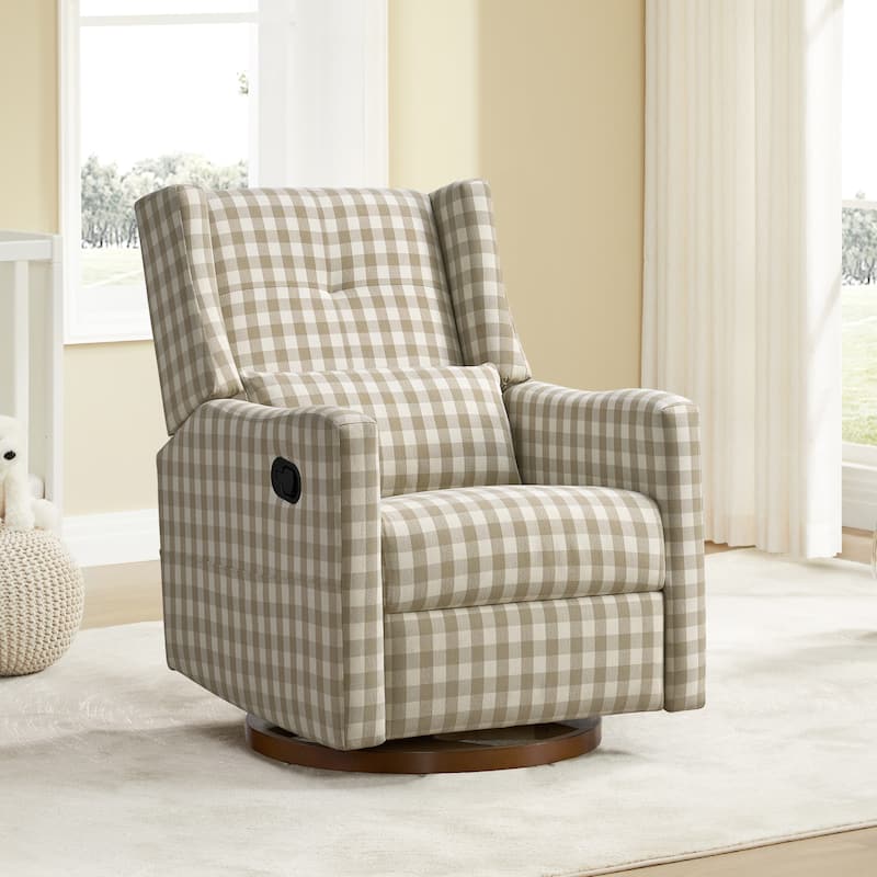 Lincoln Manual Swivel Glider Recliner with Lumbar Pillow