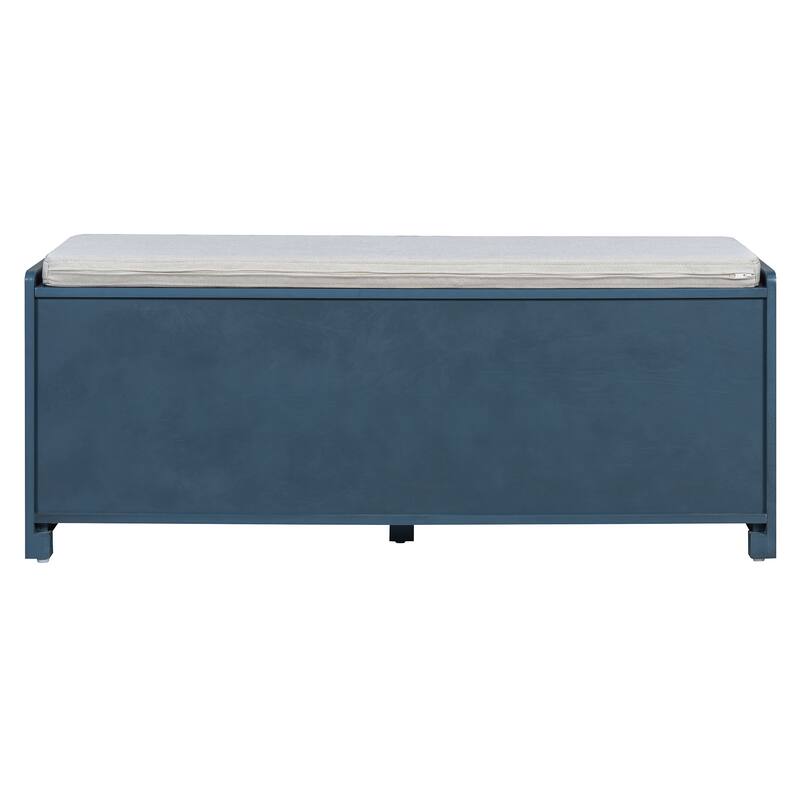 Rustic Storage Bench Multifunctional Wood Entryway Shoe Bench