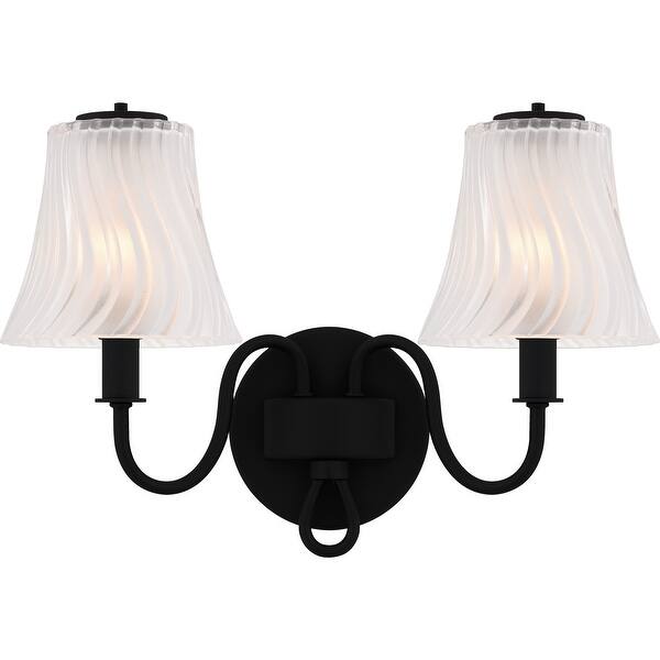 slide 2 of 7, McKinney 2-Light Matte Black Bath Light