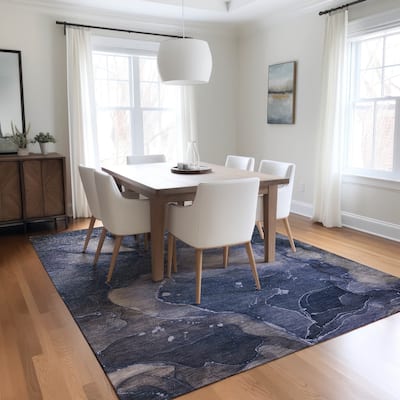 Machine Washable Indoor/ Outdoor Abstract Chantille Rug