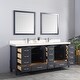 preview thumbnail 45 of 127, Willow Collection 84 in W x 22 in D x 36 in H Aberdeen Double Bowl Sink Bathroom Vanity with Countertop