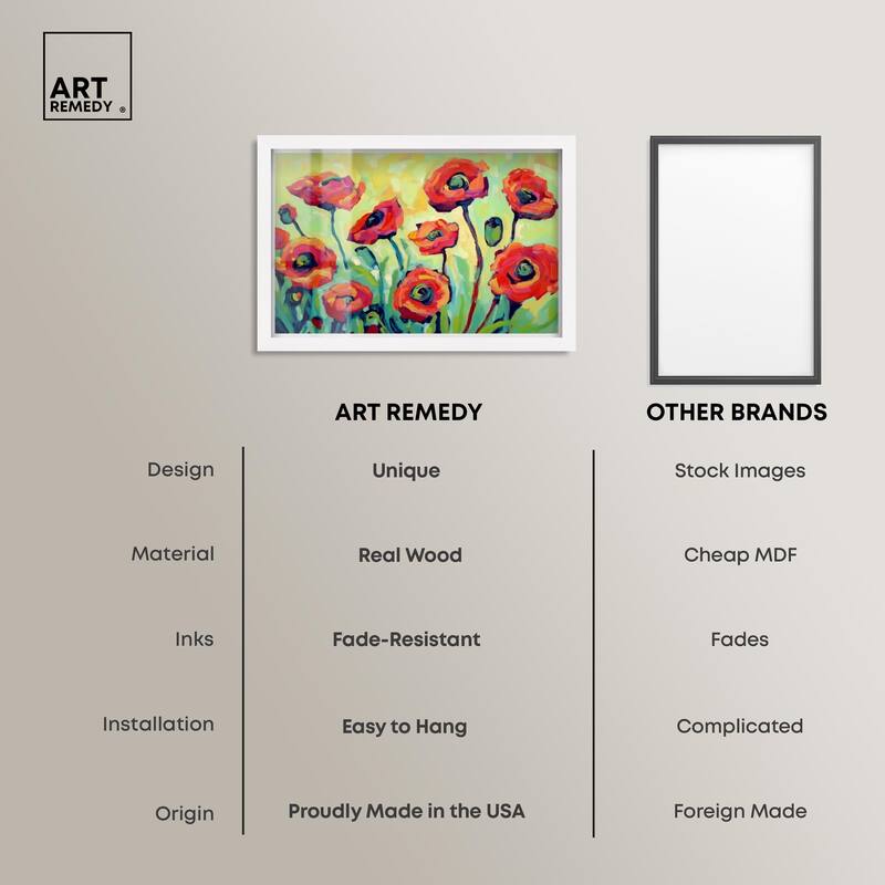 Red Poppy Field I Shadowbox by Art Remedy