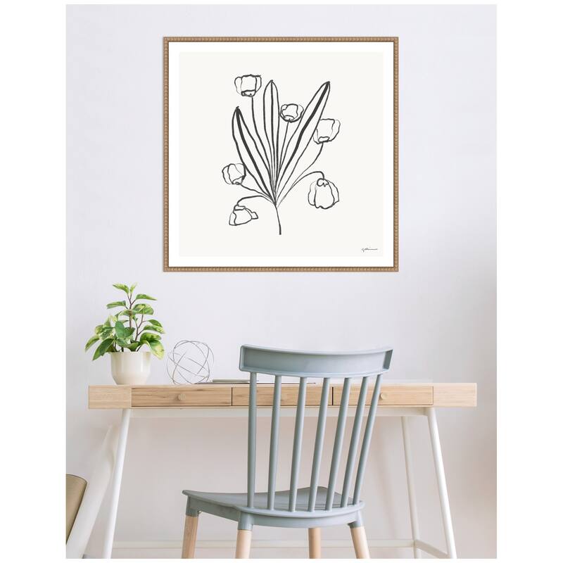 Kate and Laurel Floral Bouquet by Gabrielly Guedes Framed Canvas Wall Art Print