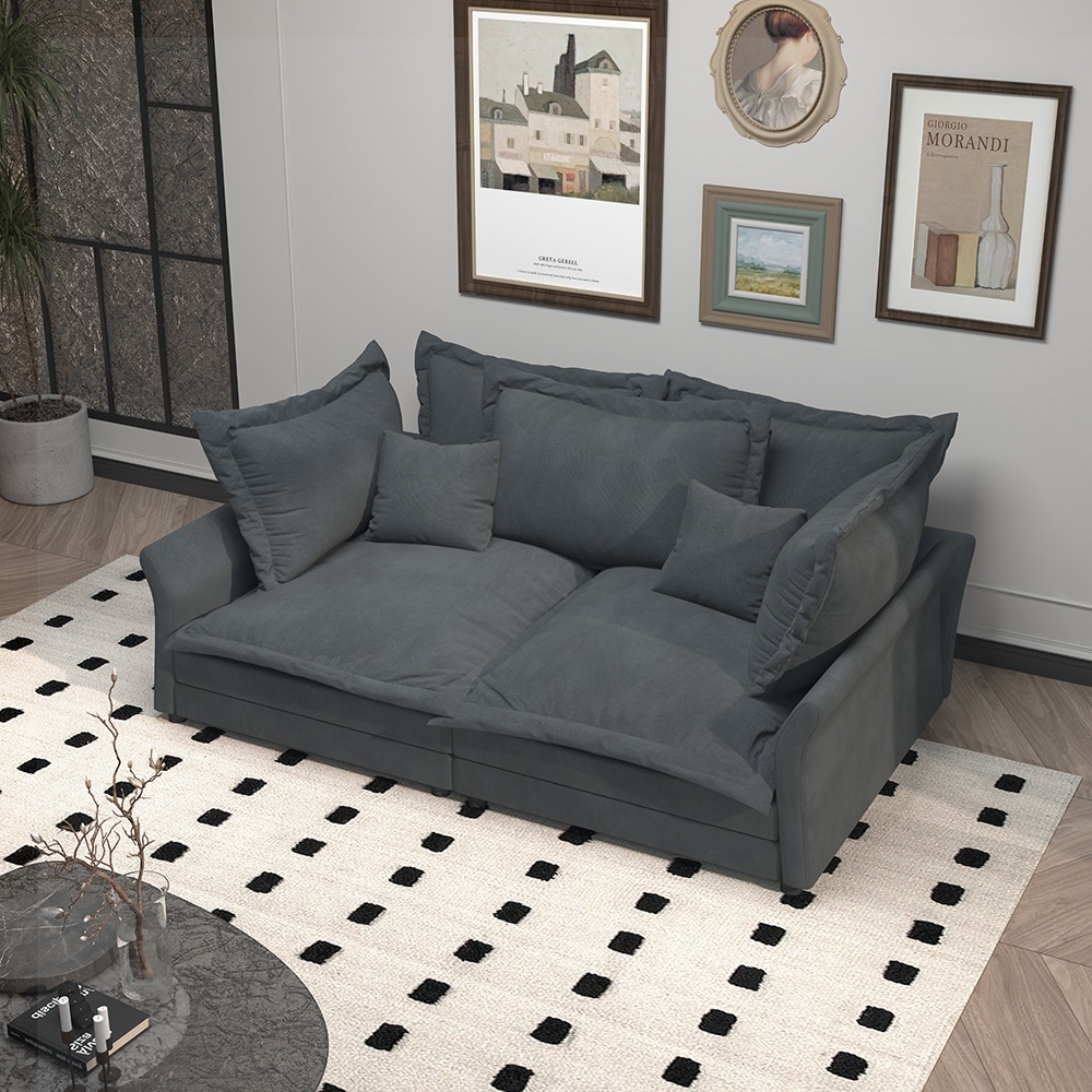 Deep Seat Couches with Multiple Large Soft Pillows Bed Bath