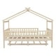 preview thumbnail 32 of 36, Creativity House Bed,Full Size Wooden House Bed with Twin Size Trundle,Solid Construction
