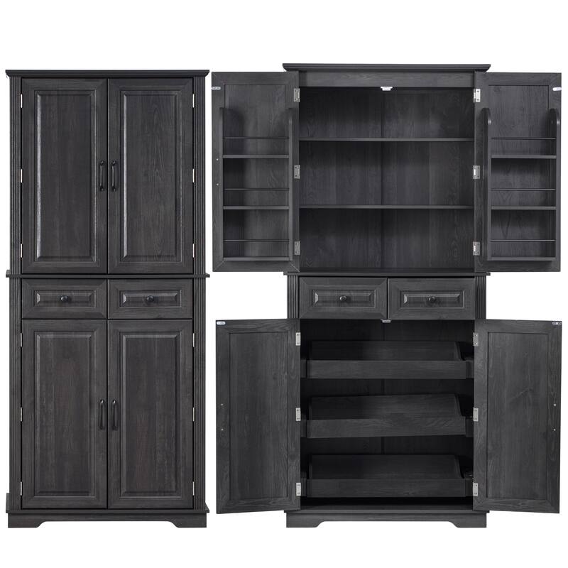 71" Tall Kitchen Pantry Cabinet Buffet Sideboard with Door Shelves & Drawers, Freestanding Cupboard Dining Room Storage Cabinet
