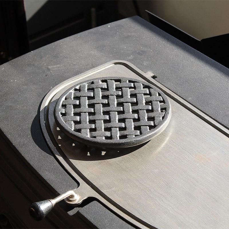 Minuteman International Round Cast Iron Lattice Trivet, 6.5 Inch Diameter, Black