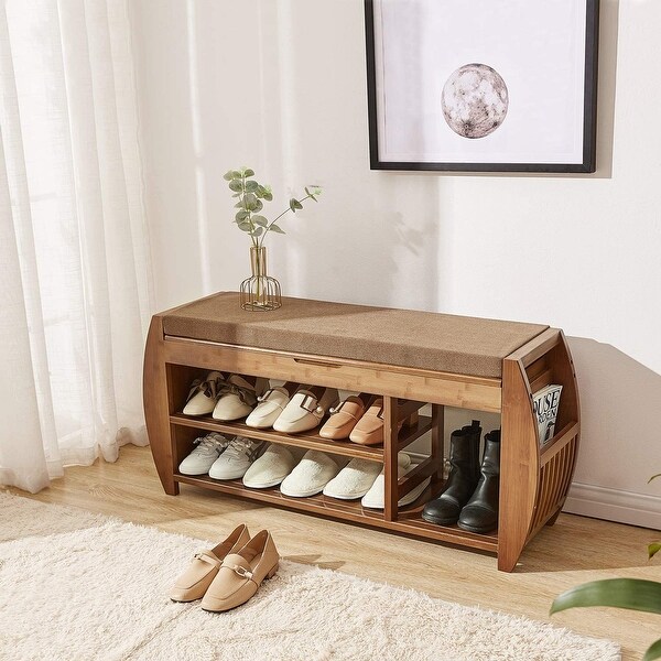 Bamboo shoe rack bench sale