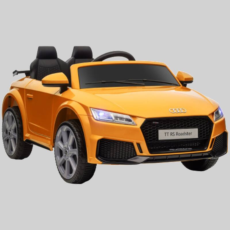 Audi TT RS Licensed 6V Electric Ride-On Car for Kids with Remote, Suspension, Horn, Lights & Music - Yellow