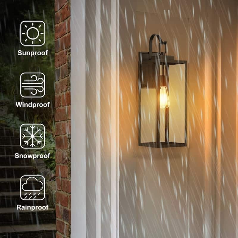 2 Pack 1-Light Outdoor Matte Black Wall Sconce