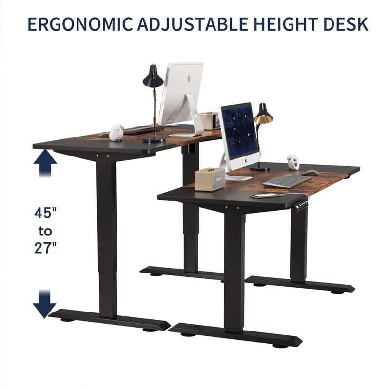 Rossetta 55" Electric Height Adjustable Standing Desk with Double Beam Single Motor