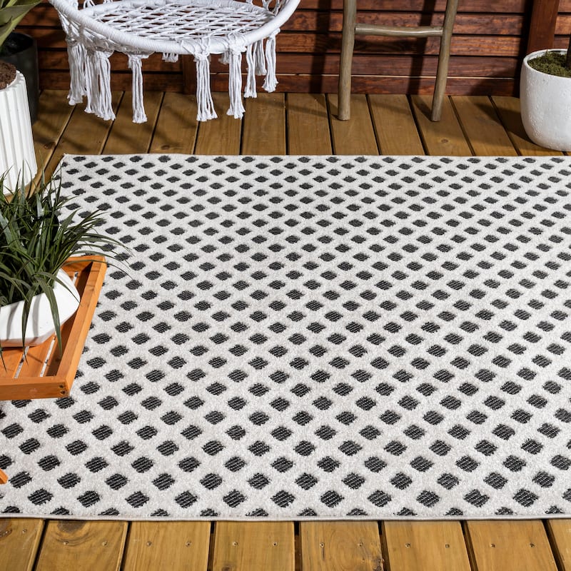 JONATHAN Y Citta High-Low Pile Mini-Diamond Trellis Indoor/Outdoor Area Rug