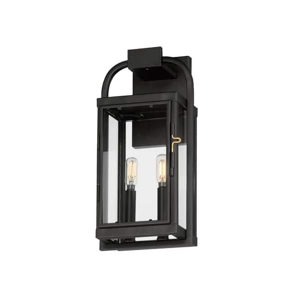 slide 2 of 4, Maxim 30802 Bonham 2 Light 17" Tall Outdoor Wall Sconce Black