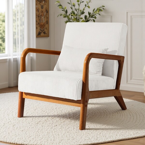 Uixe Mid-Century Modern Corduroy Accent Chair - On Sale - Bed Bath