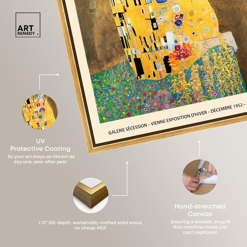 Golden Kiss Canvas by Art Remedy