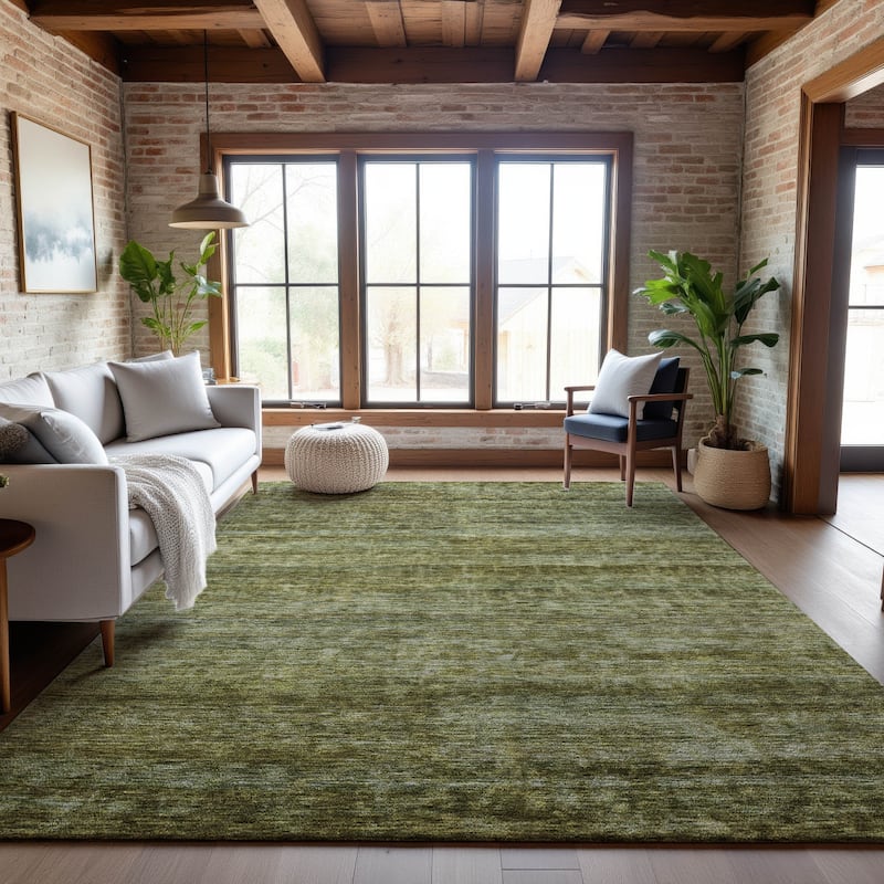 Premium Washable Super Soft Ombre Farmhouse Mayfield Rug - Olive - 9' x 12'