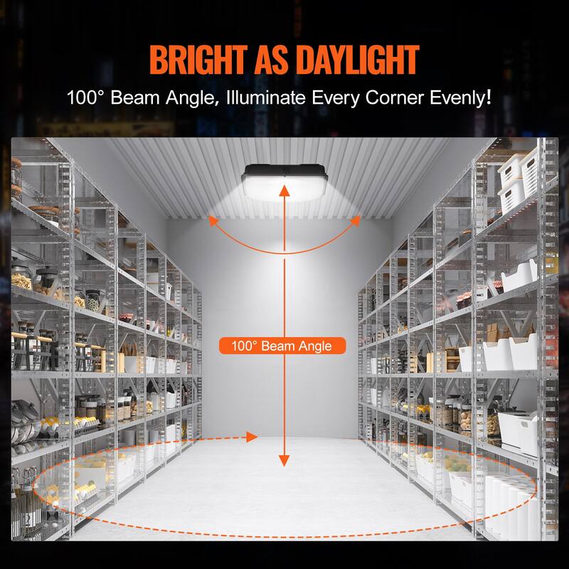 LED Canopy Lights, Daylight Commercial Industrial Outdoor Canopy Lights, Surface Mount Ceiling Lighting