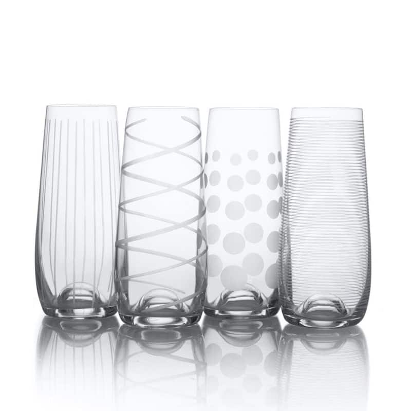 Mikasa Set of 4 Cheers Stemless Flutes - 7.5 Oz