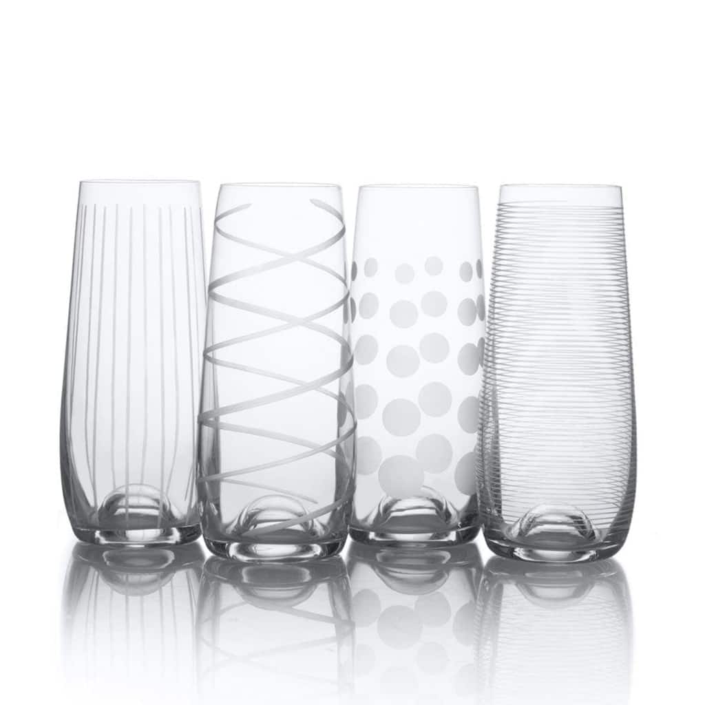 Mikasa Set of 4 Cheers Stemless Flutes - 7.5 Oz