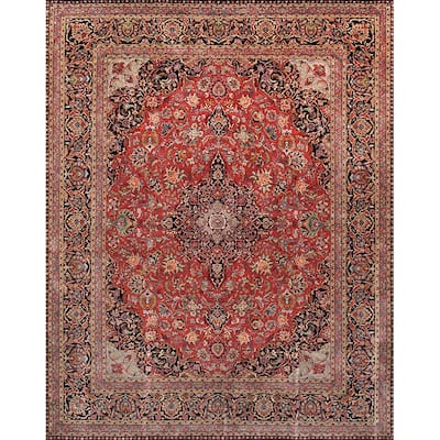 Pasargad Home Kashan Collection Hand-Knotted Lambs Wool Area Rug - 10' 1" X 14' 3"