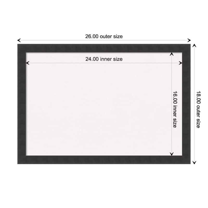 Mezzanotte Black Wood Framed White Corkboard Bulletin Board - Board Size 24x16