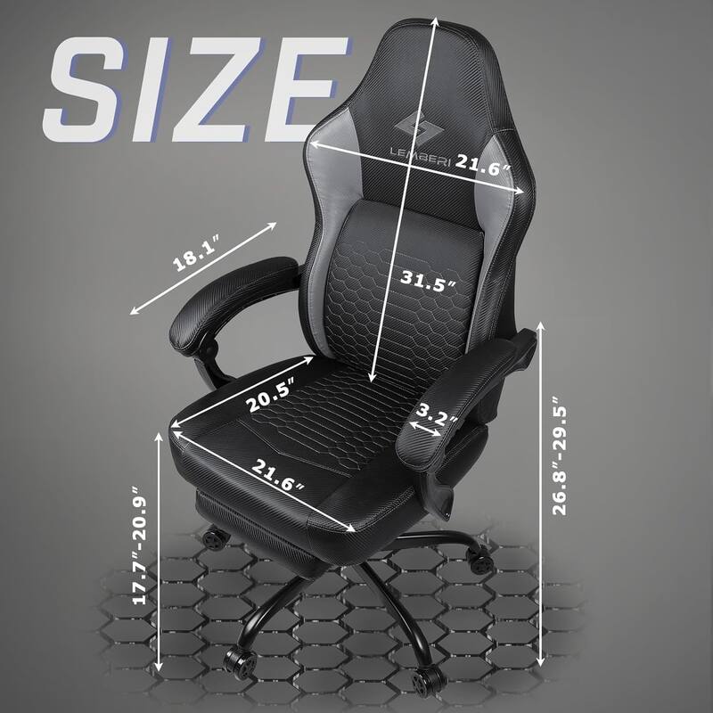 Bossin Gaming Chairs with Footrest, Big and Tall Chair 400 Capacity, Racing Style Computer Chair with Ergonomic Lumbar Support
