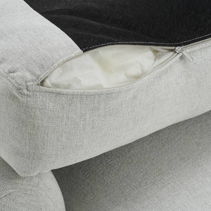 Chenille Swivel Accent Chair Storage Ottoman Set with Nailhead Trim Skirt