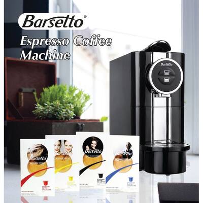 Koolatron Barsetto One-Touch Automatic Espresso Coffee Machine, Black and Stainless Steel-Finish:Black