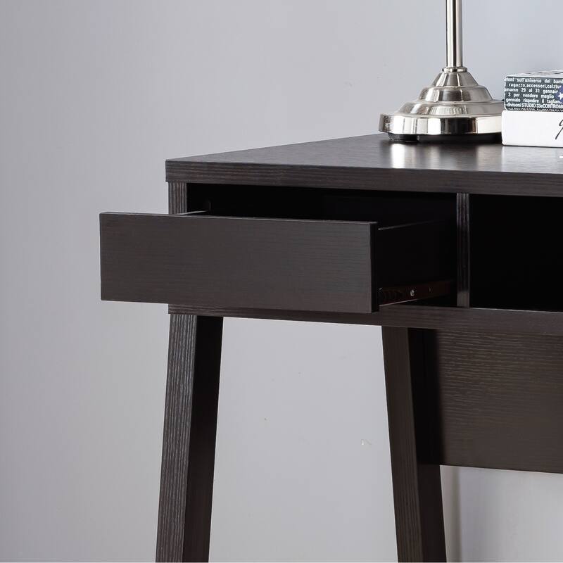 Office Desk, Computer Desk with Hidden Storage Shelve, Drawer and USB/Power Outlet in Red Cocoa