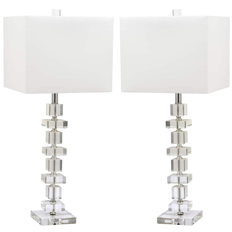 SAFAVIEH Lighting 28 inch Crystal Deco Crystal Table Lamp (Set of 2)