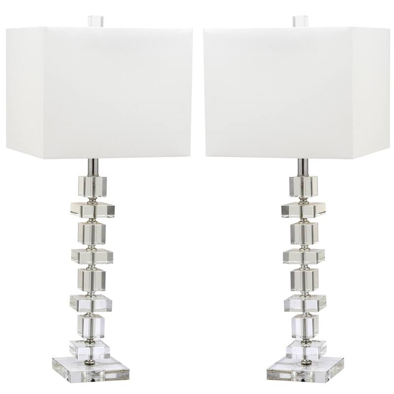 SAFAVIEH Lighting 28 inch Crystal Deco Crystal Table Lamp (Set of 2)