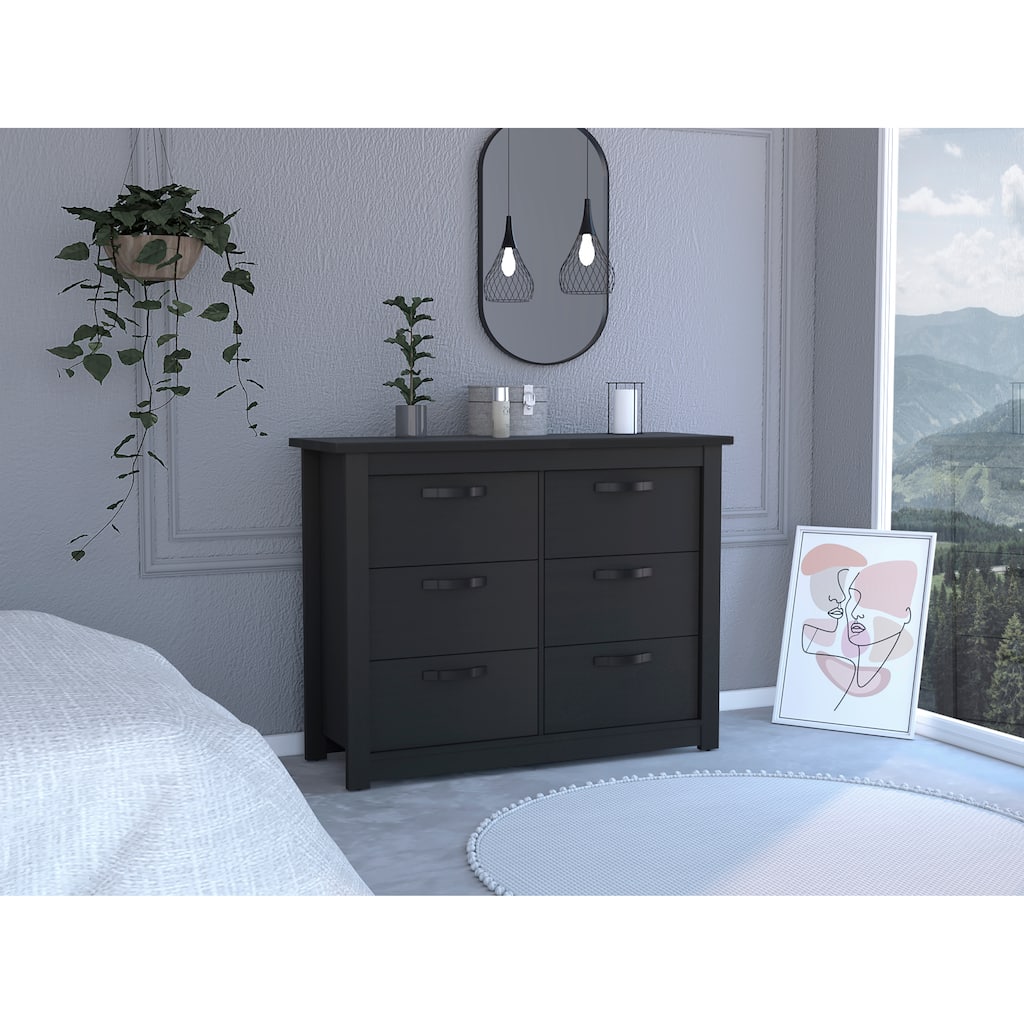 FM Furniture Westport 6 Drawer Double Dresser with Metal Hardware