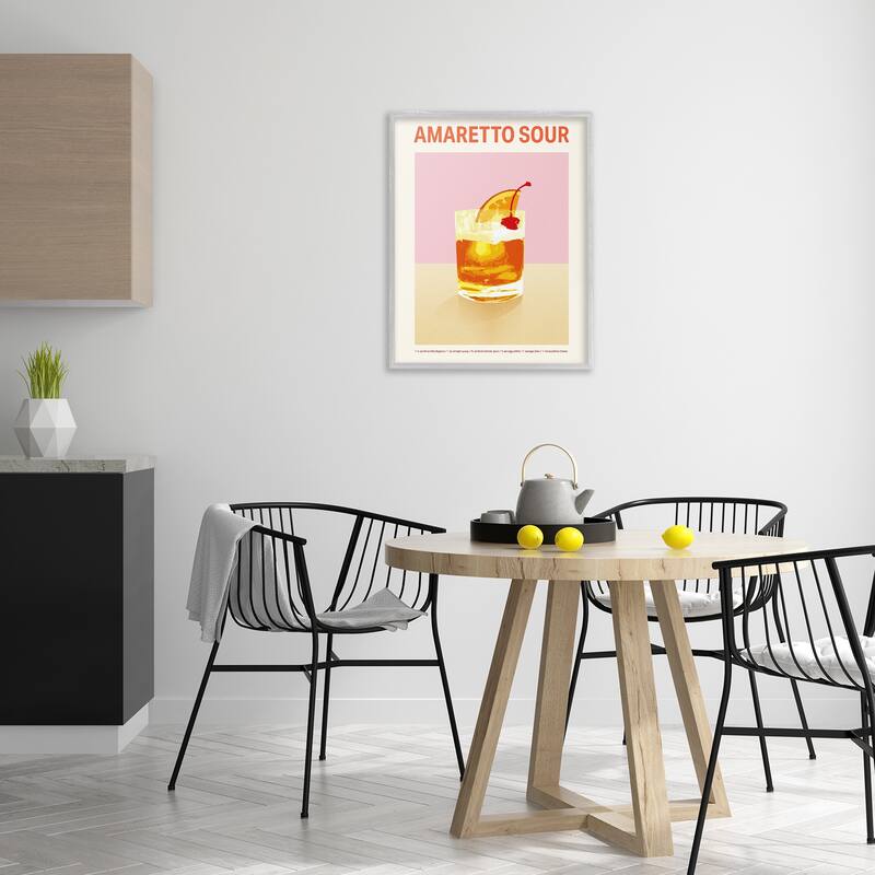 Stupell Amaretto Sour Classic Drink Framed Giclee Art Design By Victoria Barnes
