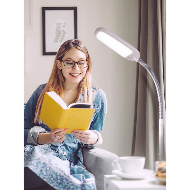Brightech Litespan Slim 55 in. White Industrial Dimmable and Color Temperature Adjustable LED Floor Lamp