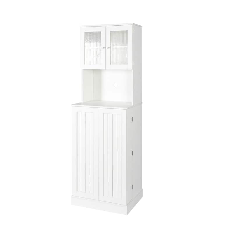 71" Pantry Cabinet, Tall Storage Cabinet with Microwave Stand, Freestanding Kitchen Hutch with Doors, Home Coffee Bar Hutch