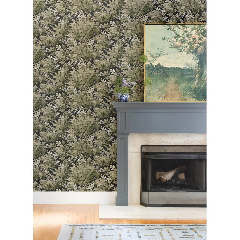 A-Street Prints Greenwood Black Deciduous Wallpaper
