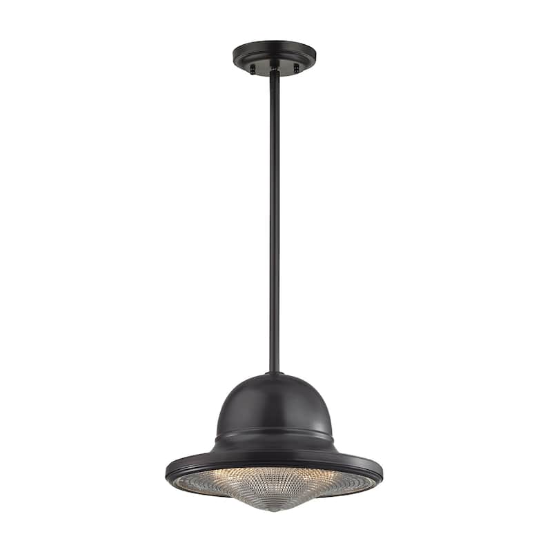 Urbano 13-inch Wide 1-Light Pendant in Brushed Nickel - Black