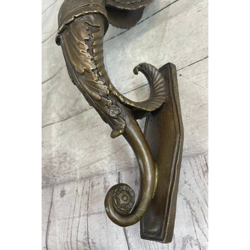 Wall Mounted Hanging Figural Female Bronze Metal Candle Holder Candelabra Sconce Sculpture