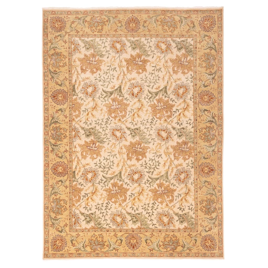 ECARPETGALLERY Hand-knotted Jamshidpour Ivory Wool Rug - 8'10 x 12'0