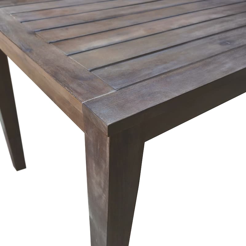 7 Pieces Acacia Wood Outdoor Dining Set with Cushions,Modern 6 Chairs and 1 Large Table, Dining Furniture Set