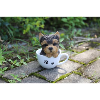Teacup Yorkshire Terrier Puppy Statue