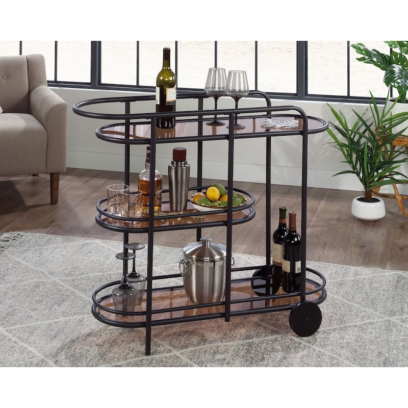 Coral Cape Bar Cart Metal/glass