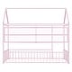 preview thumbnail 31 of 70, Full Size Metal House Bed Frame with Built-In Grid Shelves, Playful Canopy Design and Space-Saving Storage
