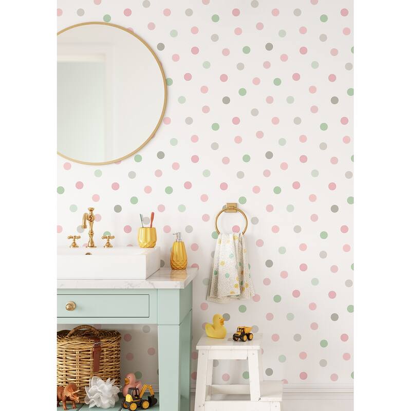 Chesapeake Jubilee Pink Dots Wallpaper - 20.9 x 396 x 0.025