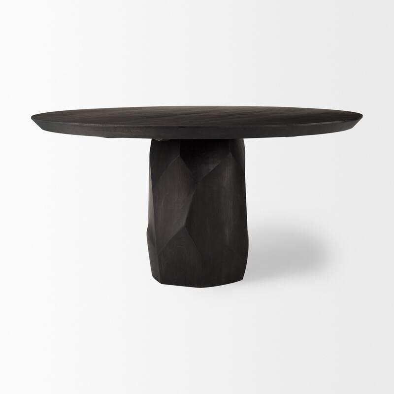 Fitzgerald Dark Brown Solid Wood Dining Table - 60"L x 60"W x 30"H