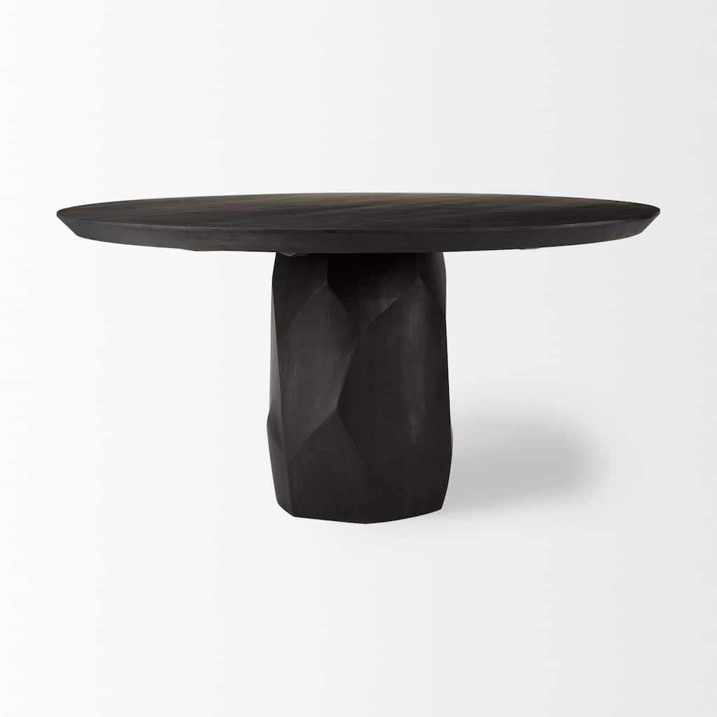 Fitzgerald Dark Brown Solid Wood Dining Table - 60"L x 60"W x 30"H