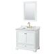 Option White / White Carrara Marble Top / Brushed Gold